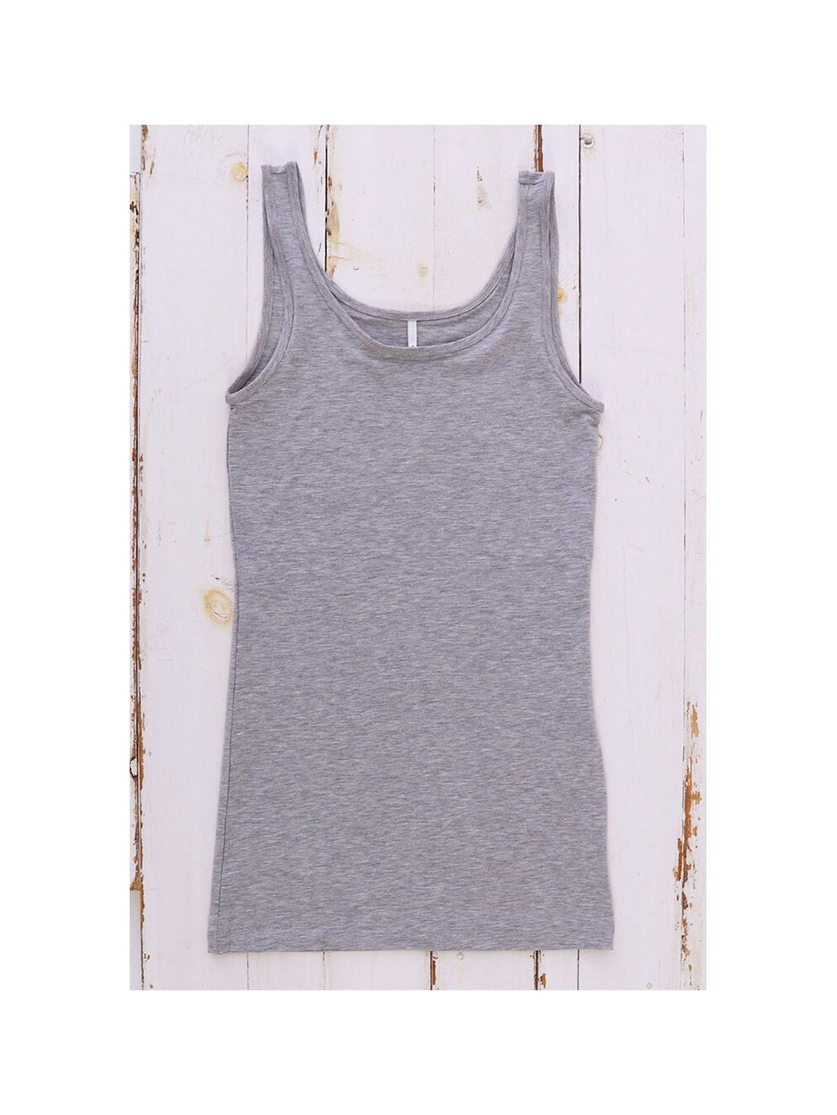 Only Basic Long Tank Top Grey