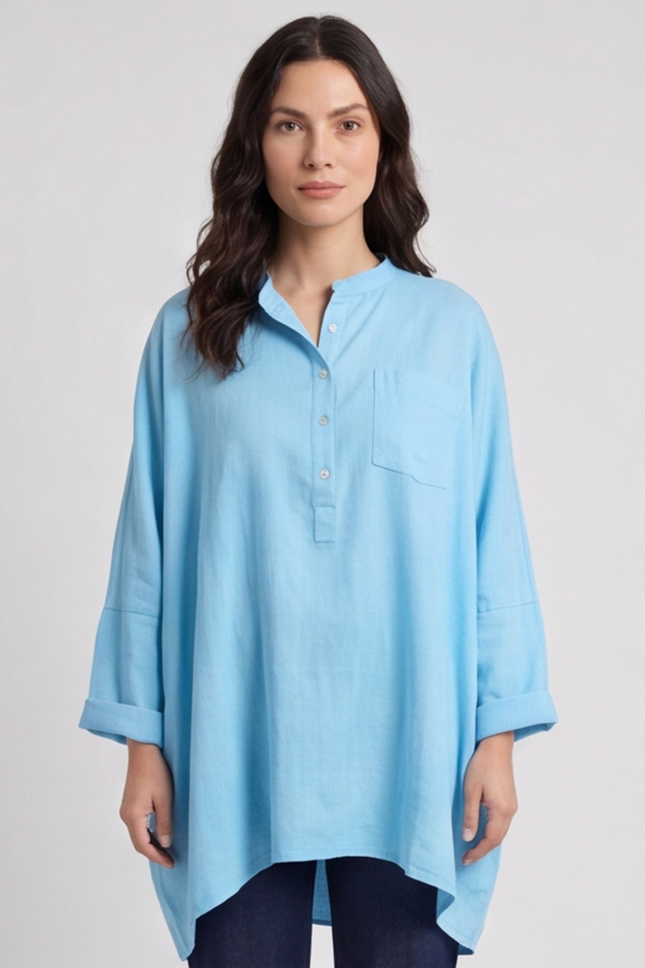 Adrielle Linen Shirt Kingfisher