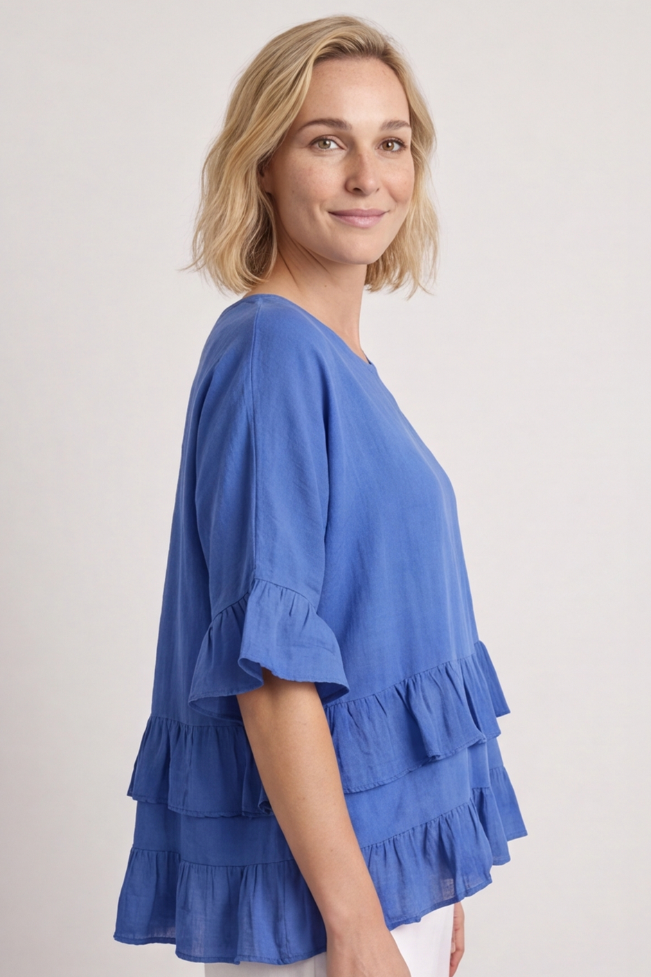 Allena Frill Top Royal Blue