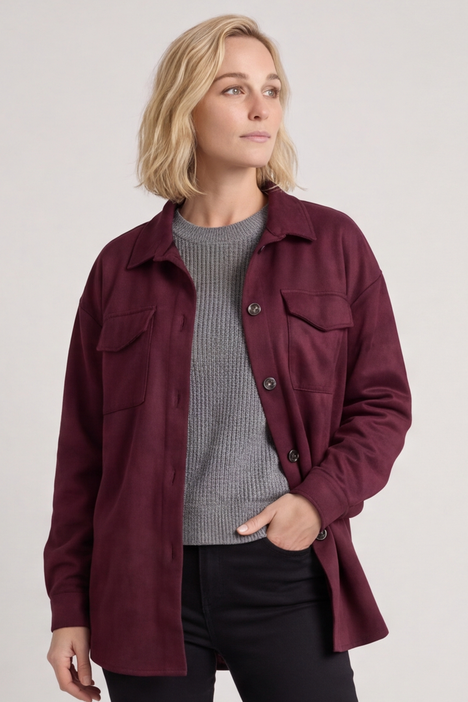 Anita Shacket Burgundy