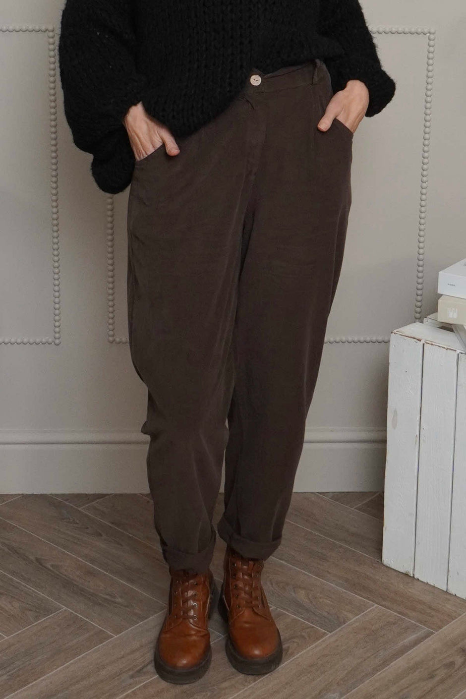 Carmella Needlecord Trousers Cocoa