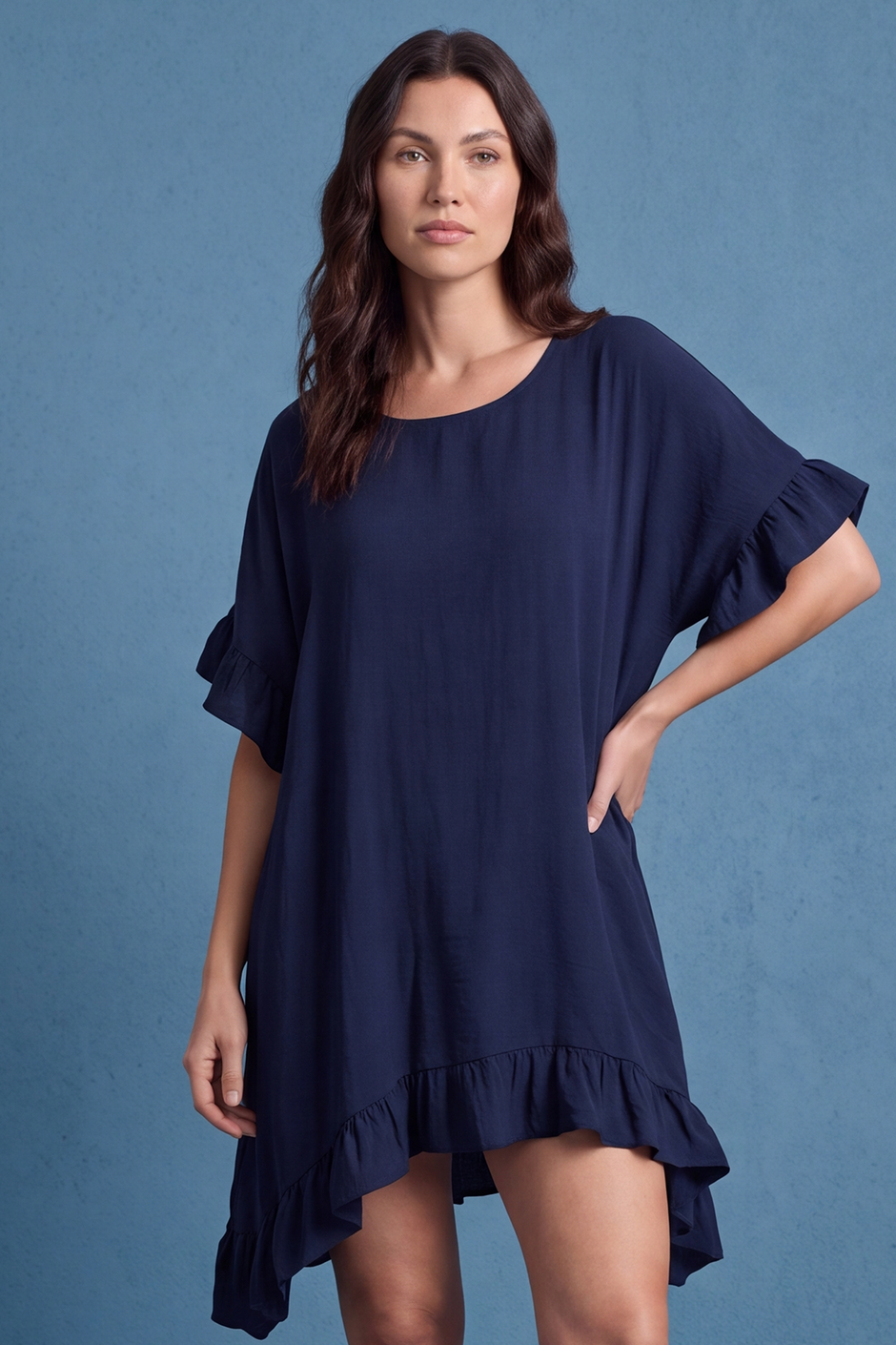 Aria Essential Cotton Top Navy