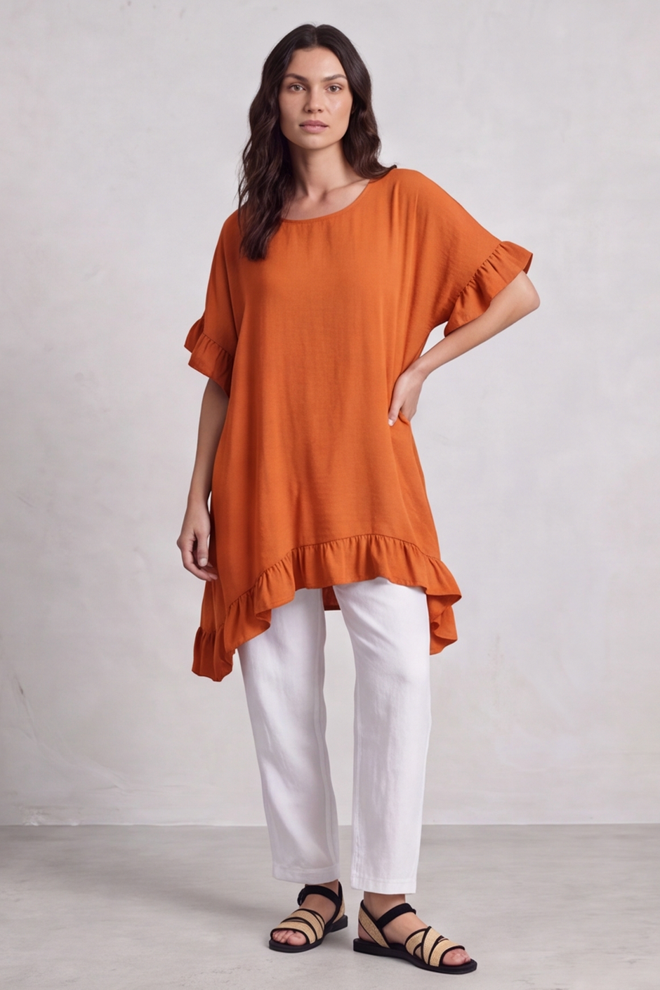 Aria Essential Cotton Top Orange
