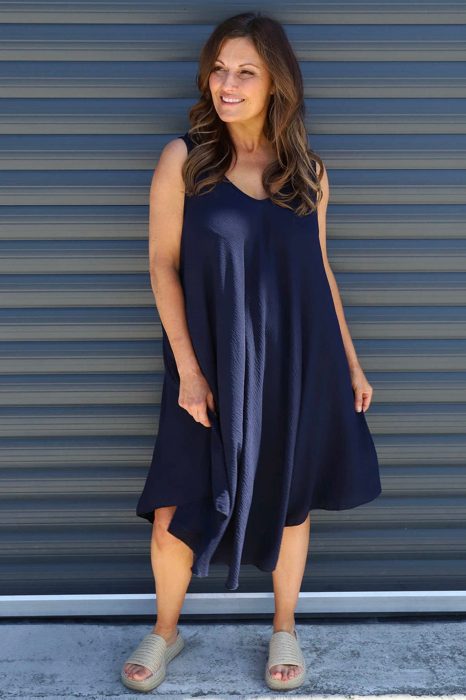 Charlene Sleeveless Dress Navy