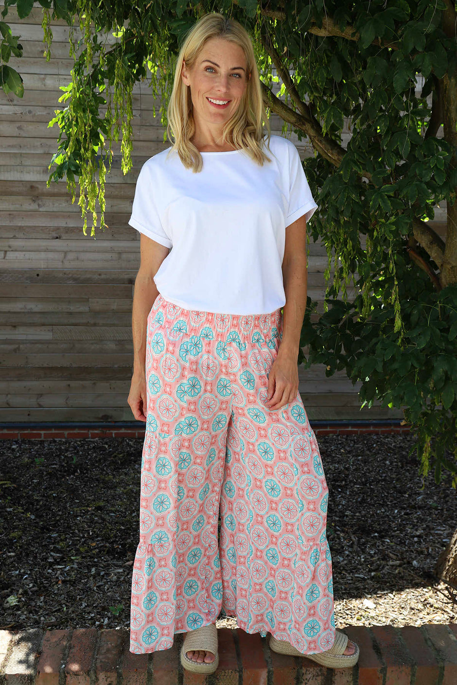 Maribel Print Trousers Pink