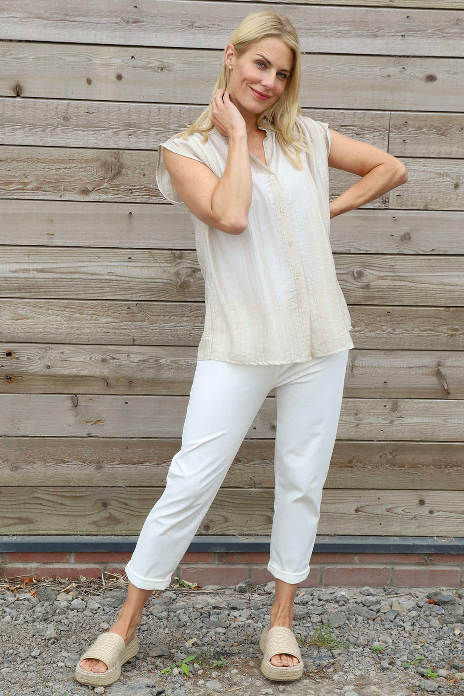 Kimmie Sleeveless Blouse Stone