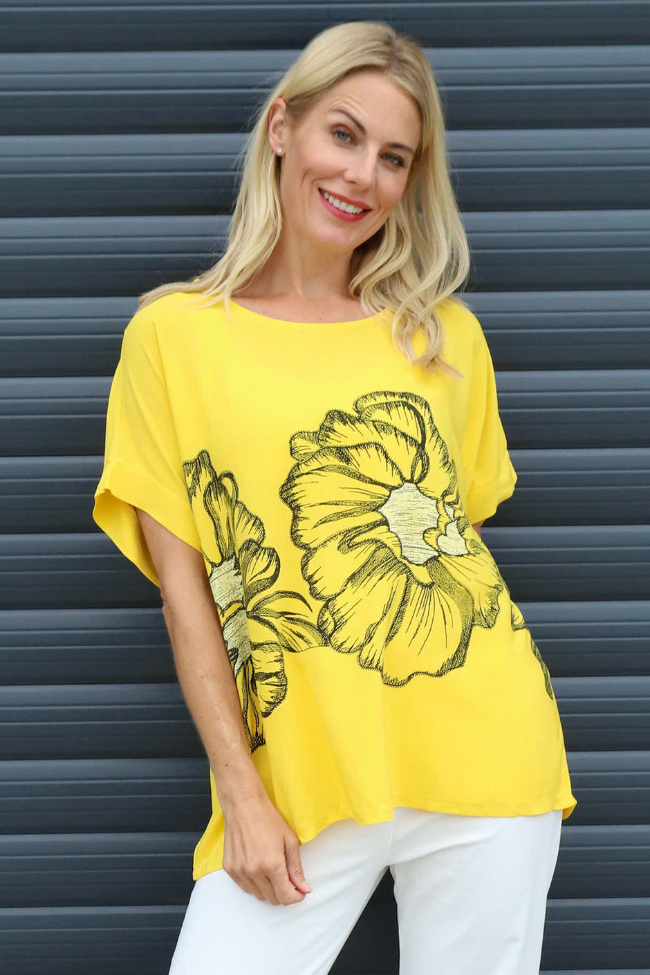 Agnetha Flower Top Yellow