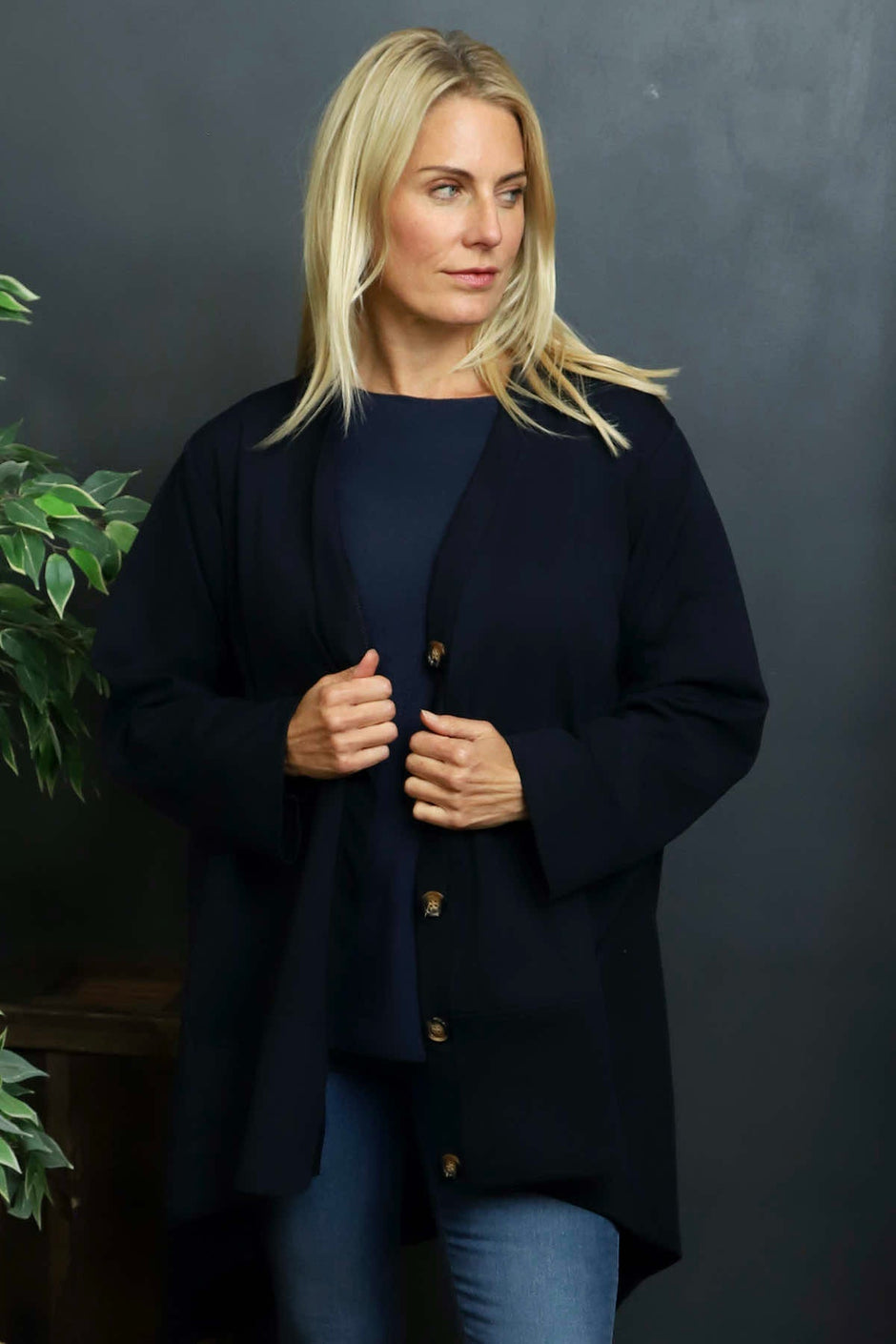 Ernestina Button Jacket Navy