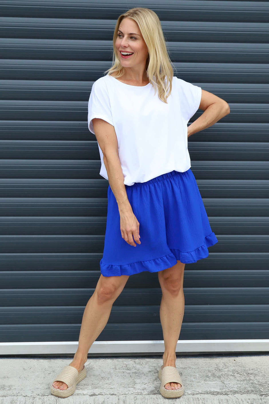 Stellina Frill Shorts Cobalt