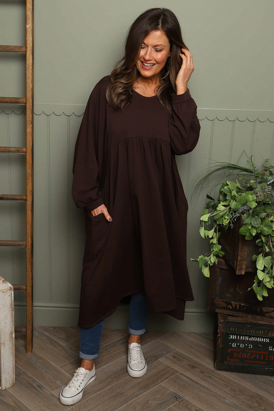 Eliza Cotton Dress Cocoa