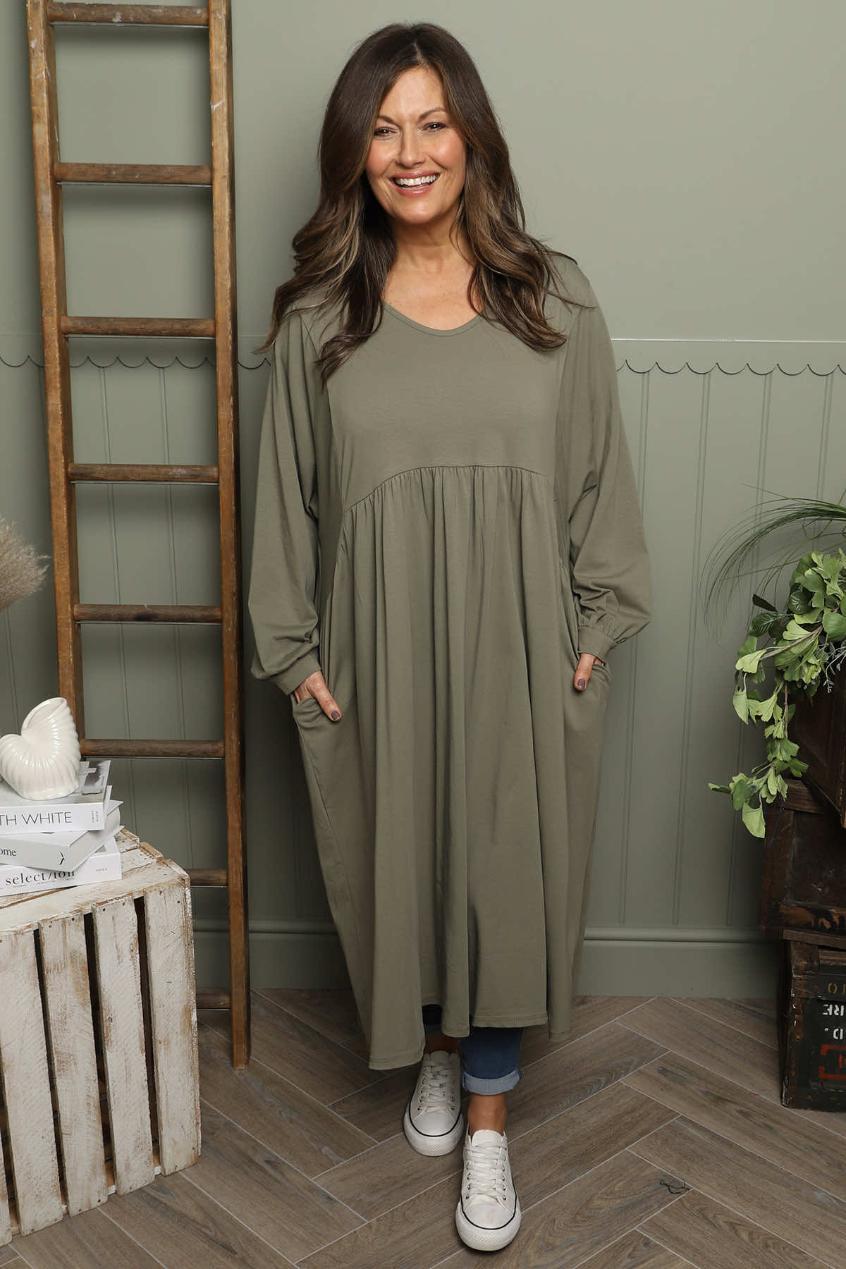 Made in Italy Eliza Cotton Dress Emerald