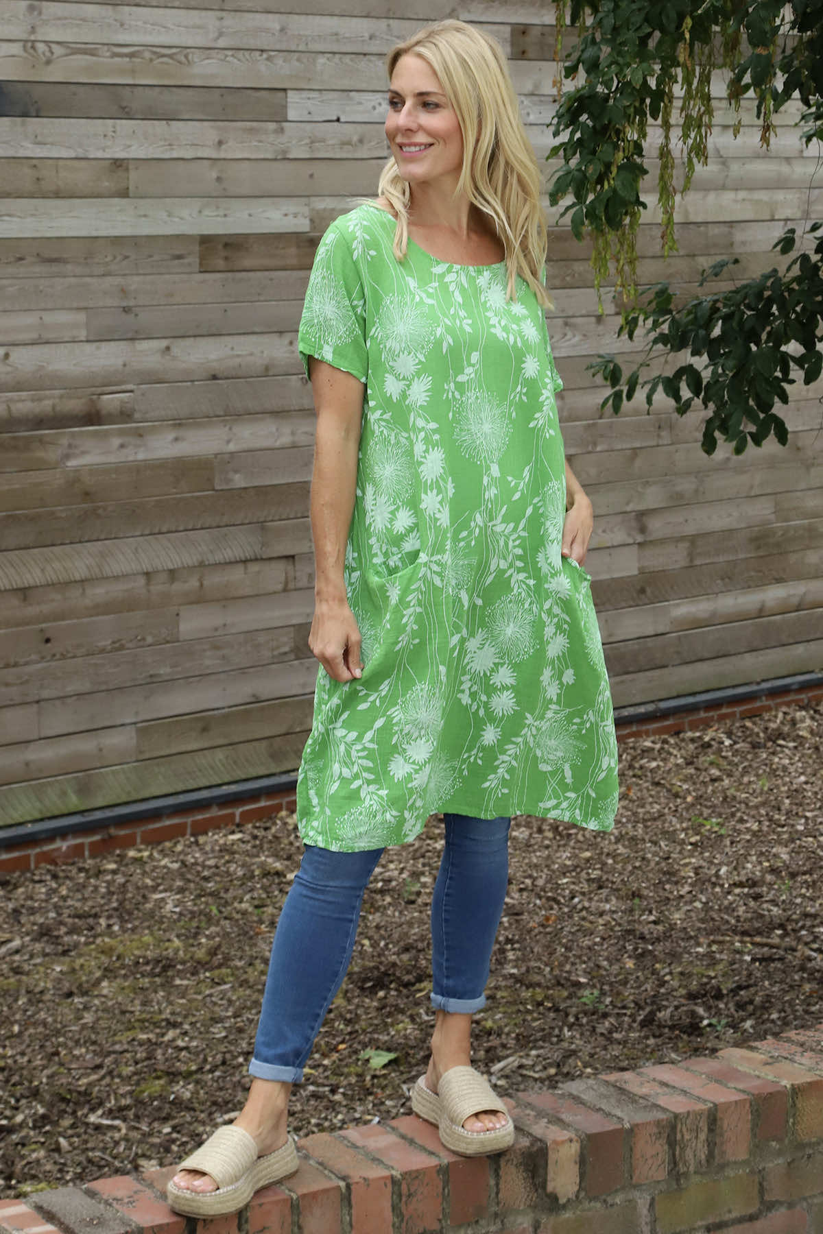 Made In Italy Phoebe Floral Print Cotton Dress