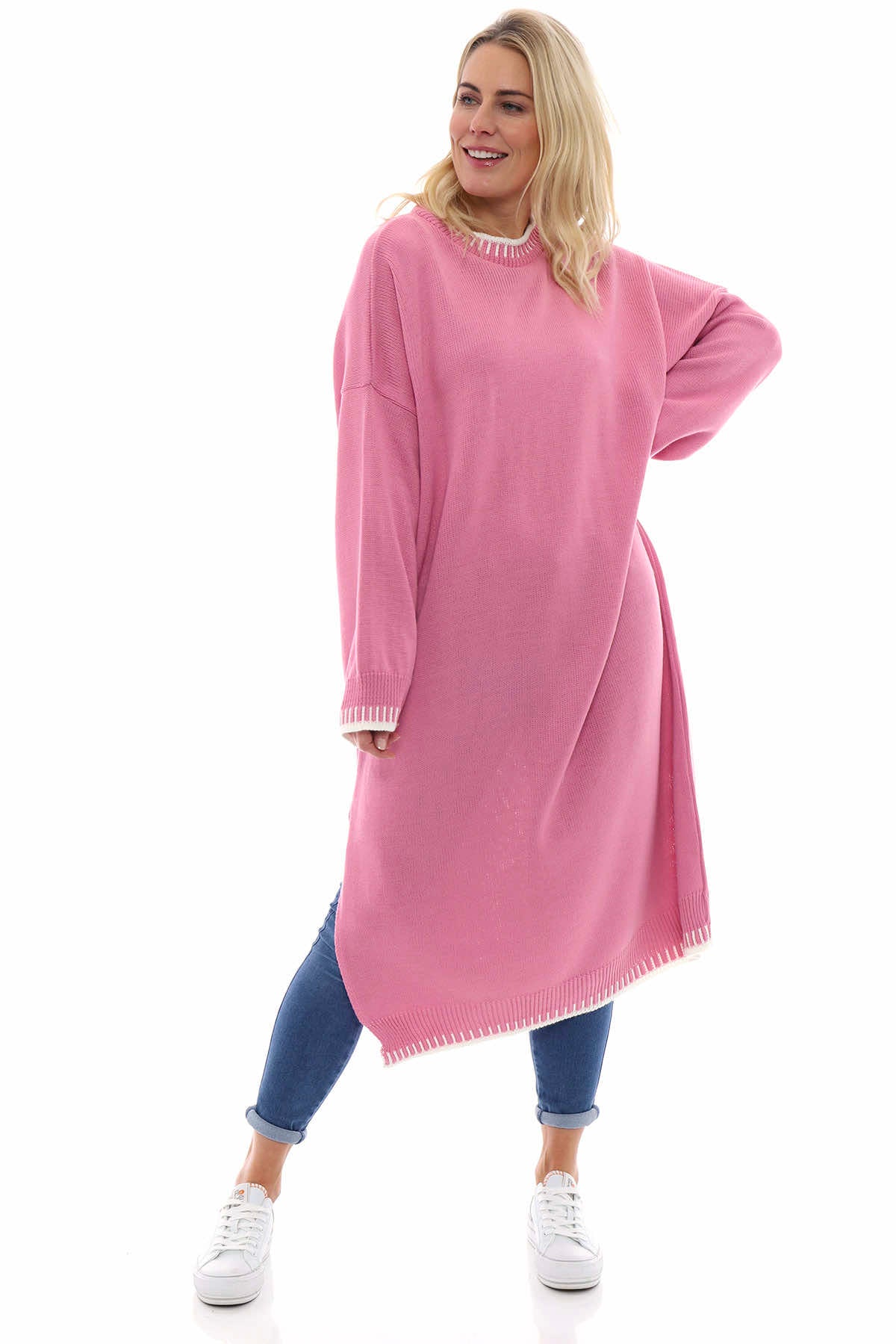 Pink oversized cheap jumper dress