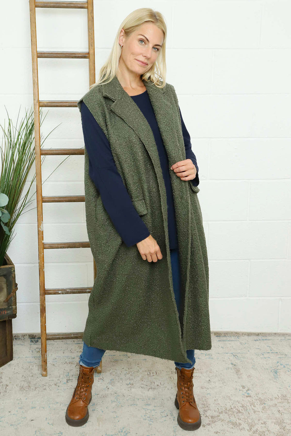 Kori Boucle Gilet Khaki