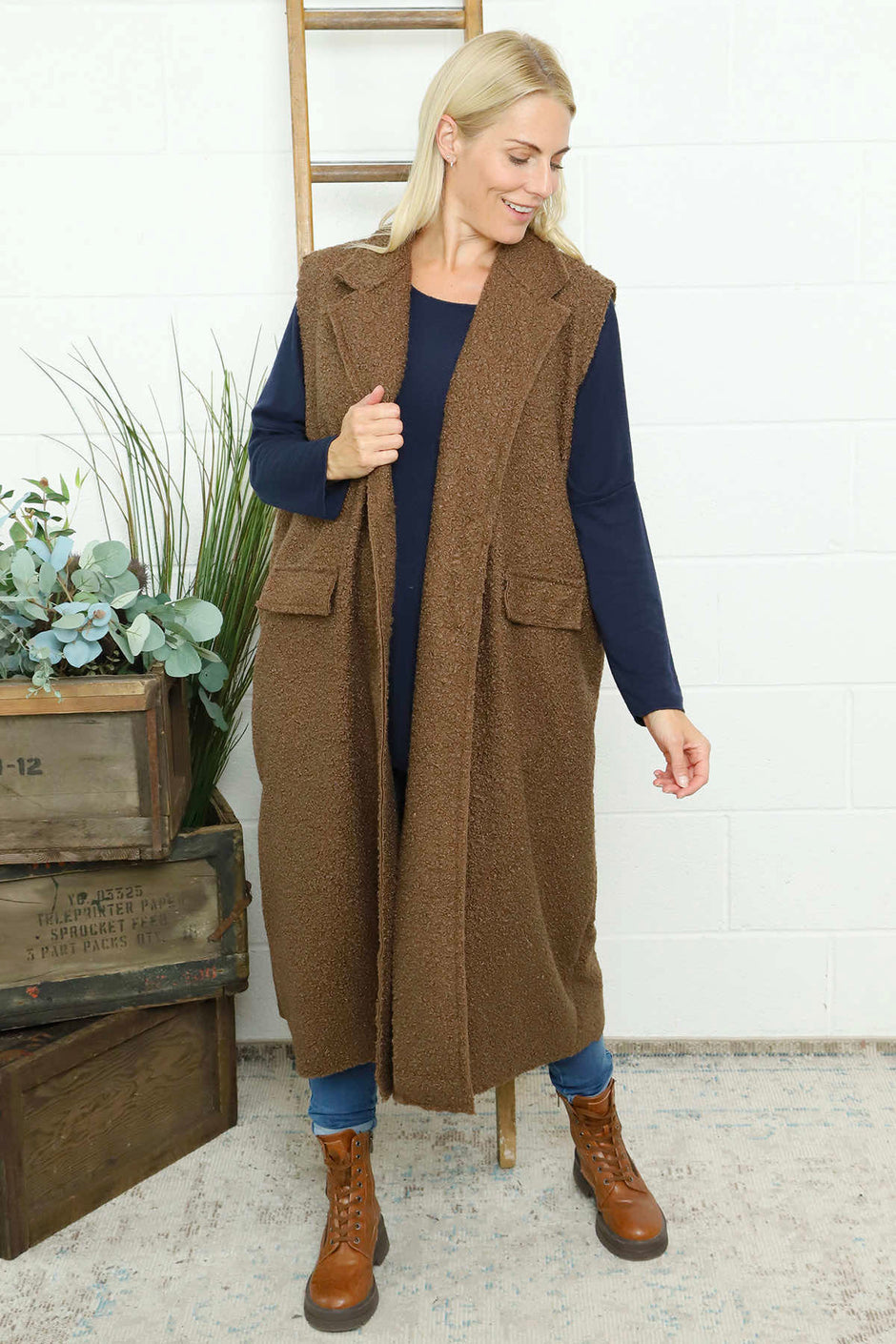 Kori Boucle Gilet Nutmeg