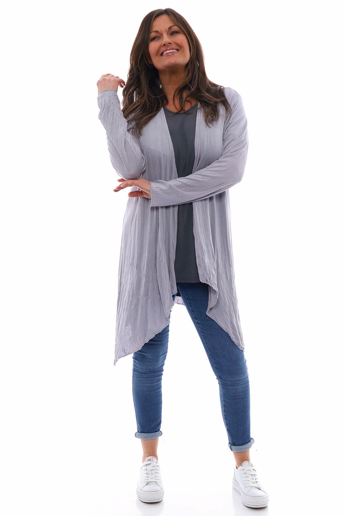 Light grey waterfall on sale cardigan