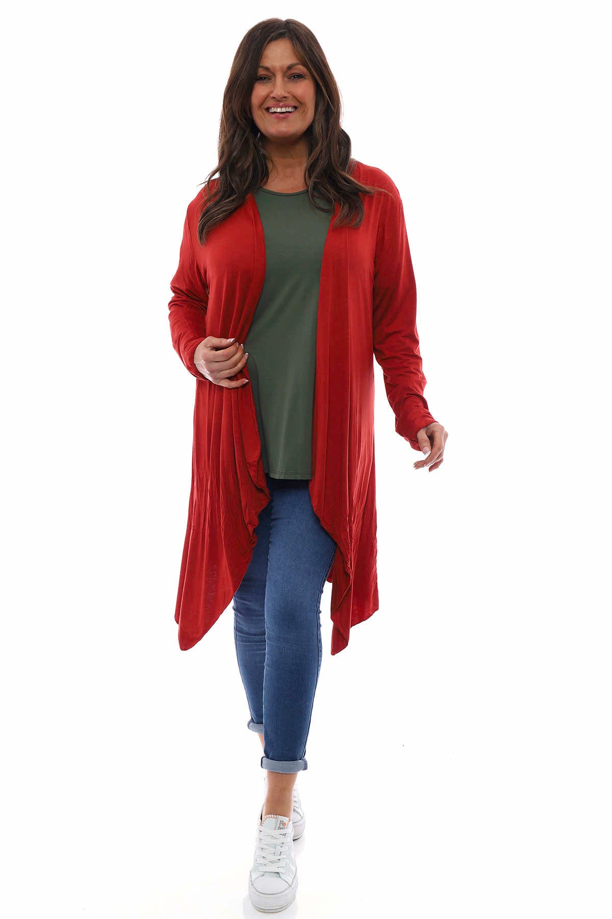 Plus size waterfall outlet cardigan