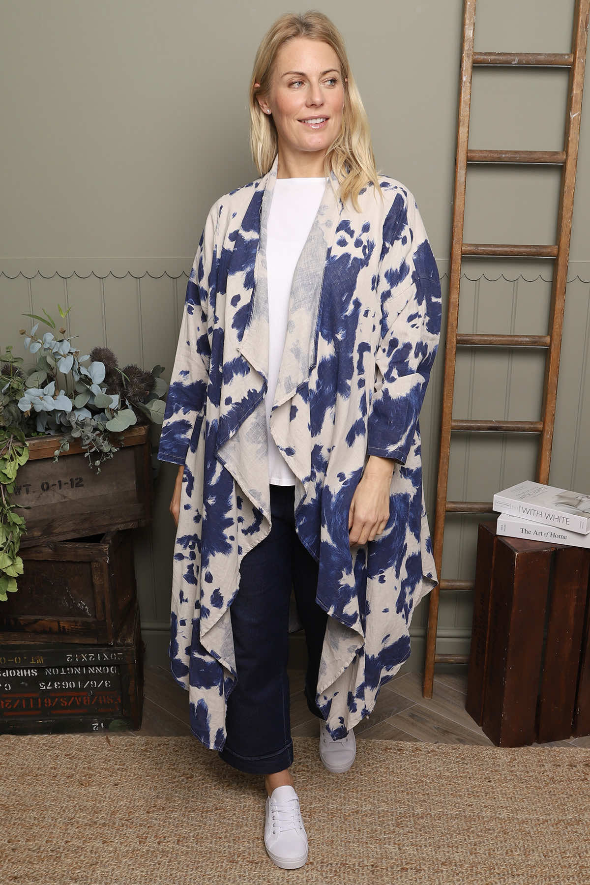 Stone Avice Ink Print Linen Jacket | Made In Italy | Kit and Kaboodal Stone Avice Ink Print Linen Jacket | Made In Italy | Kit and Kaboodal