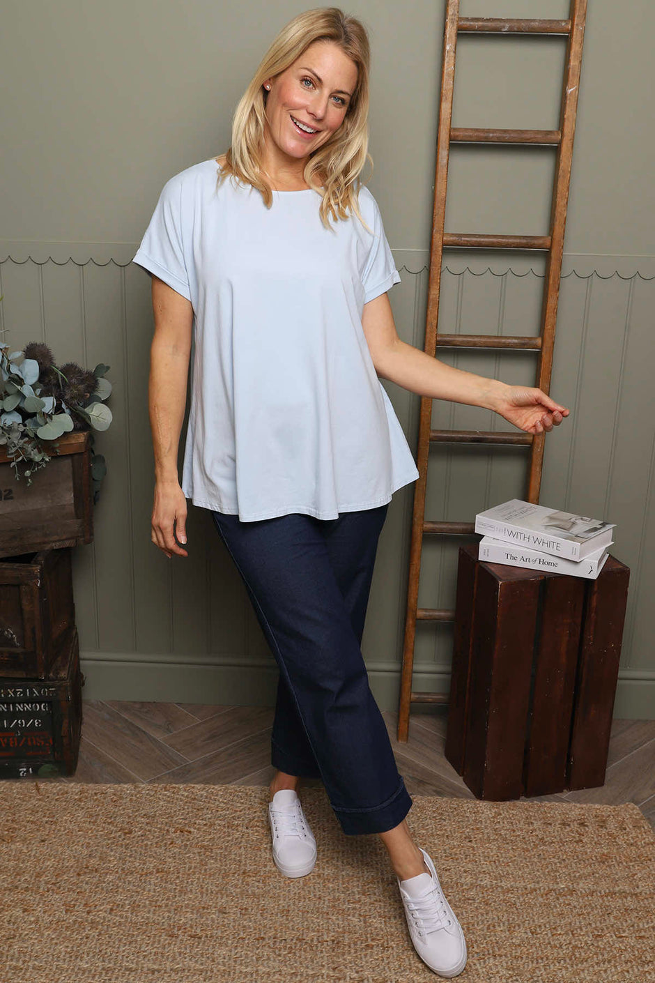 Genevieve Cotton Tee Light Blue
