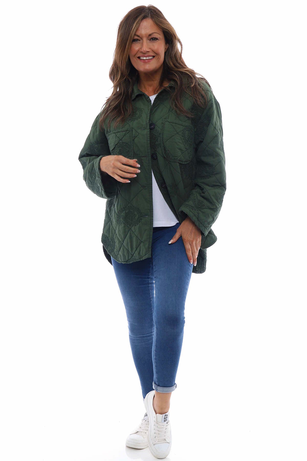 Embroidered quilted clearance jacket