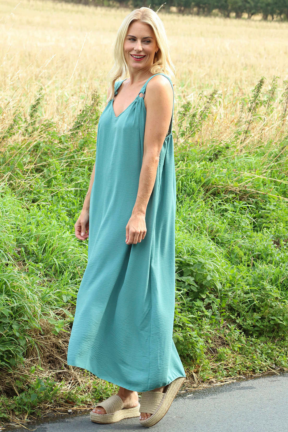 Fiona Strap Dress Sage Green