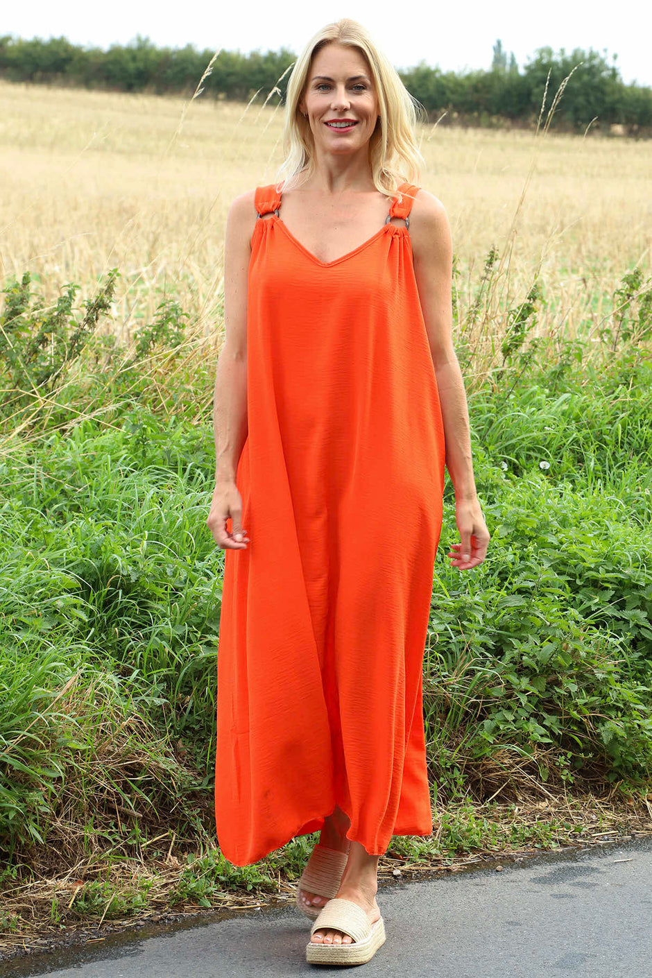 Fiona Strap Dress Orange