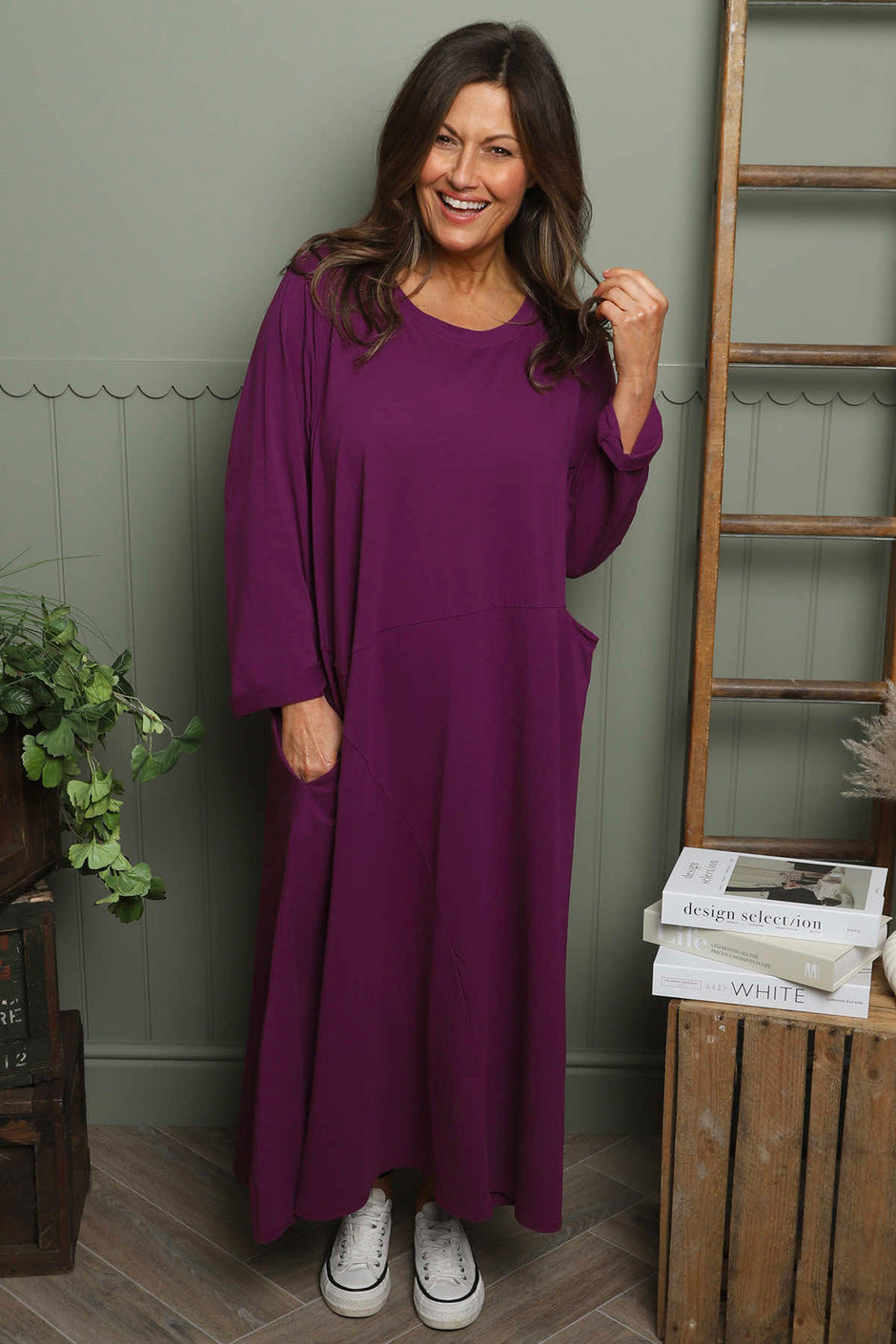 Penny Cotton Dress Berry