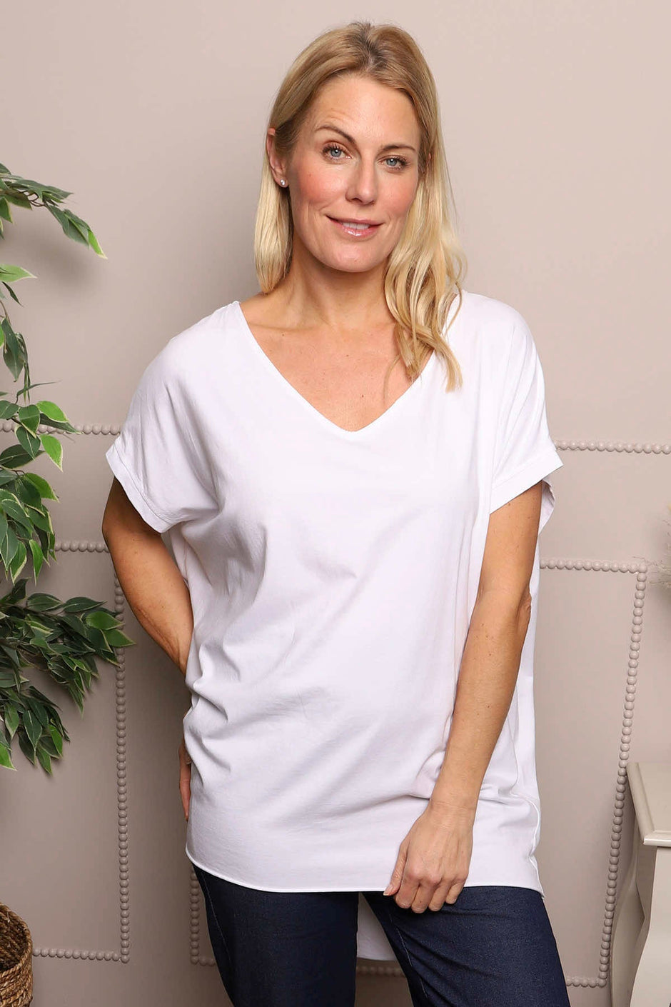 Porthcurno Tie Back Cotton Top White