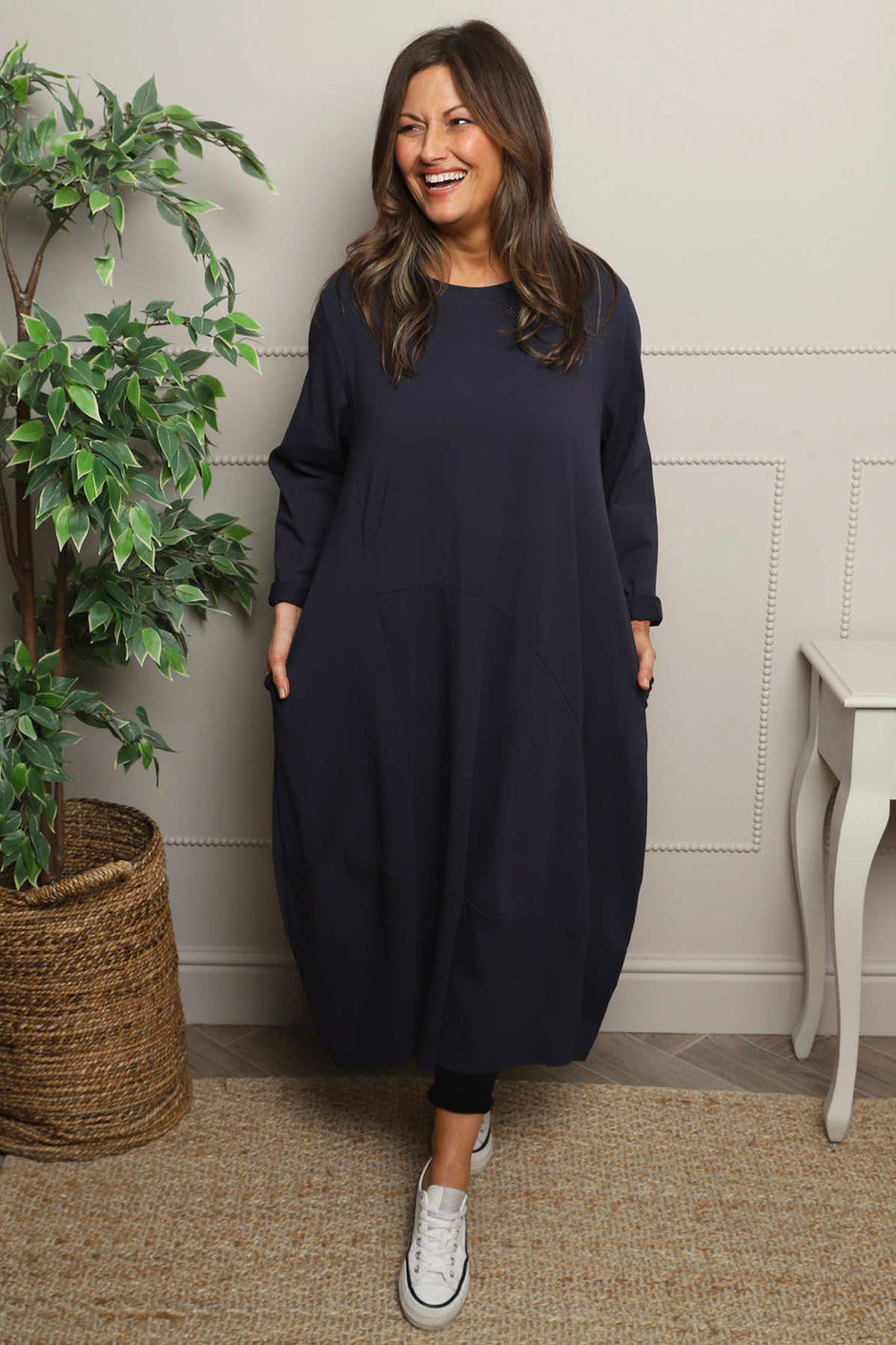 Edie Cotton Dress Navy
