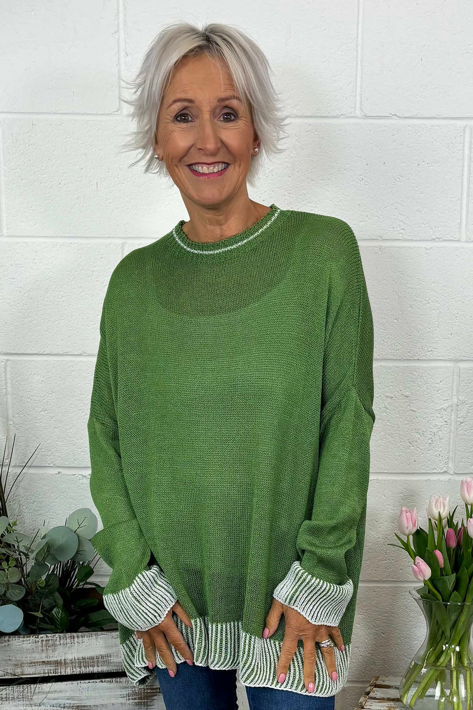 Aldeburgh Knit Top Olive