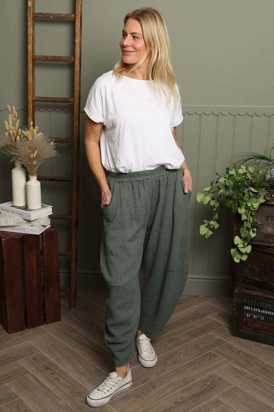 Ratana Cotton Trousers Khaki