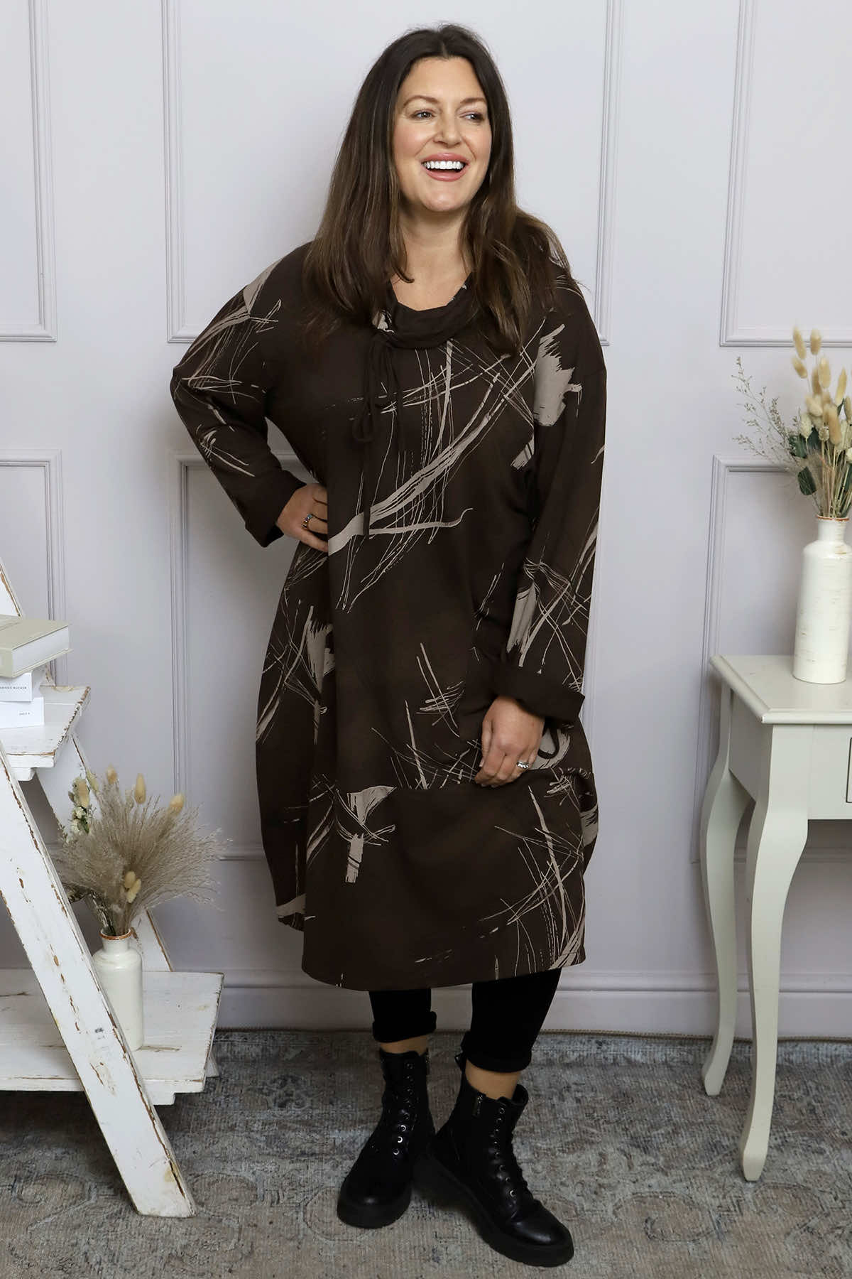 white christmas dresses Brown Cotton Velvet Cowl Neck Midi Slip Dress 38