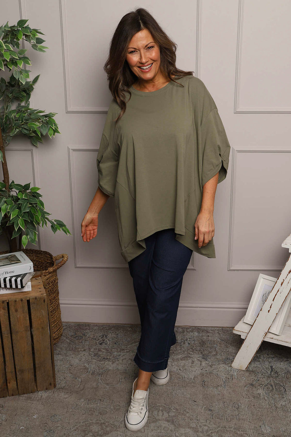 Bianca Cotton Top Khaki