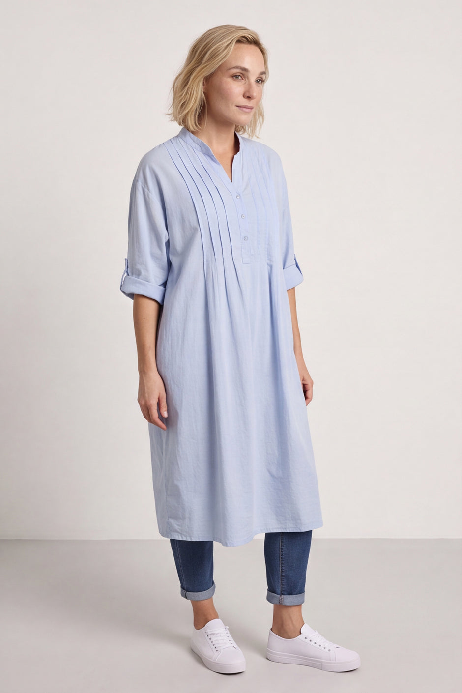 Janie Cotton Dress Powder Blue