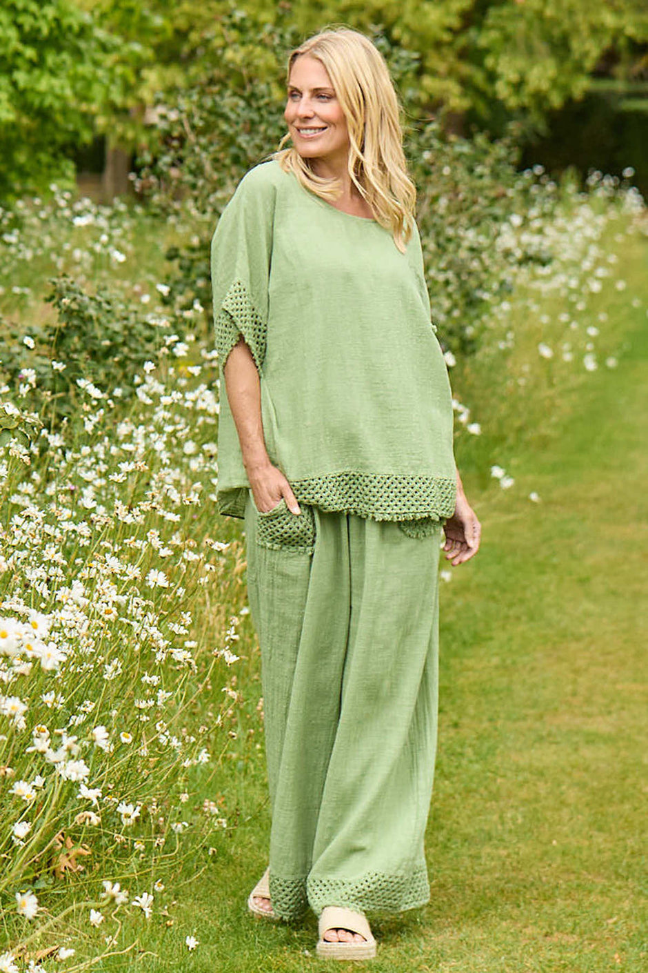 Elana Cotton Trousers Green