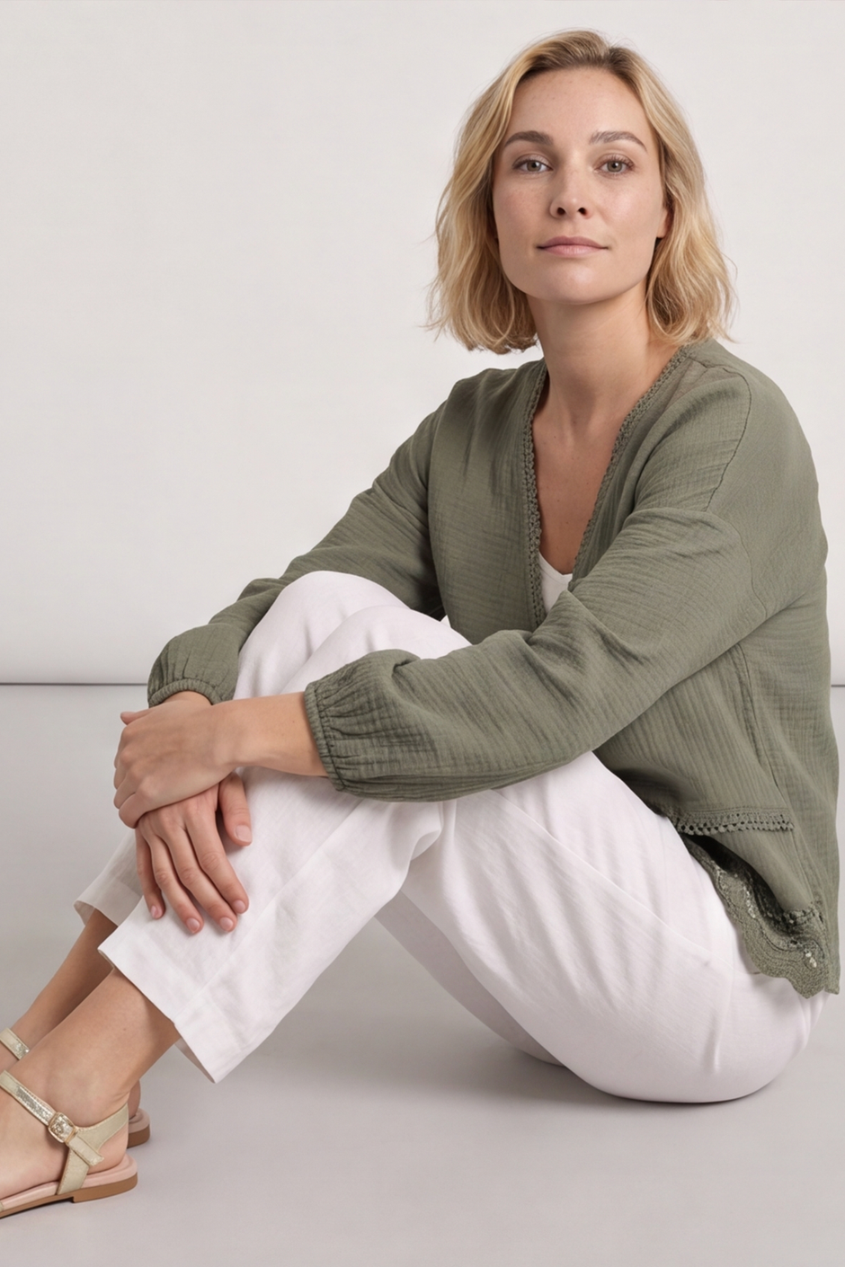 Kalkan Crinkle Cotton Jacket Khaki