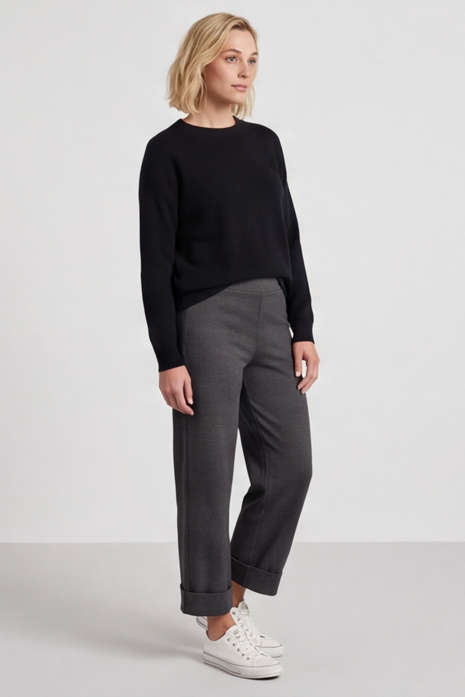 Louisa Trousers Marl Charcoal