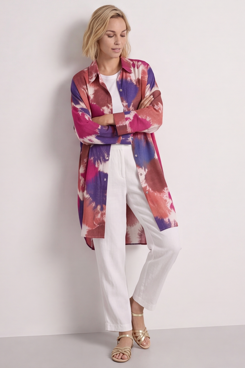 Macie Ink Print Shirt Purple