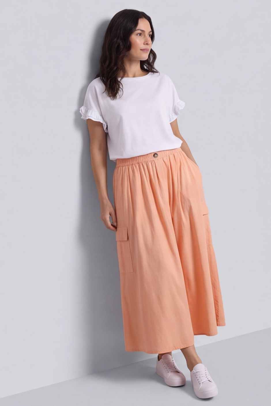 Myrna Cotton Skirt Orange