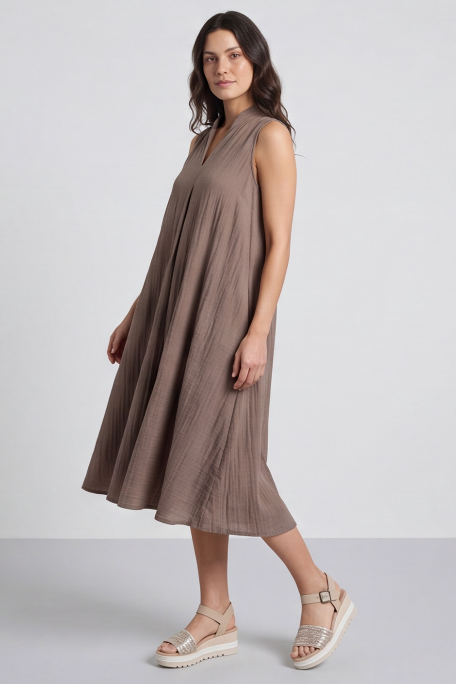 Nella Brown Pocket Dress