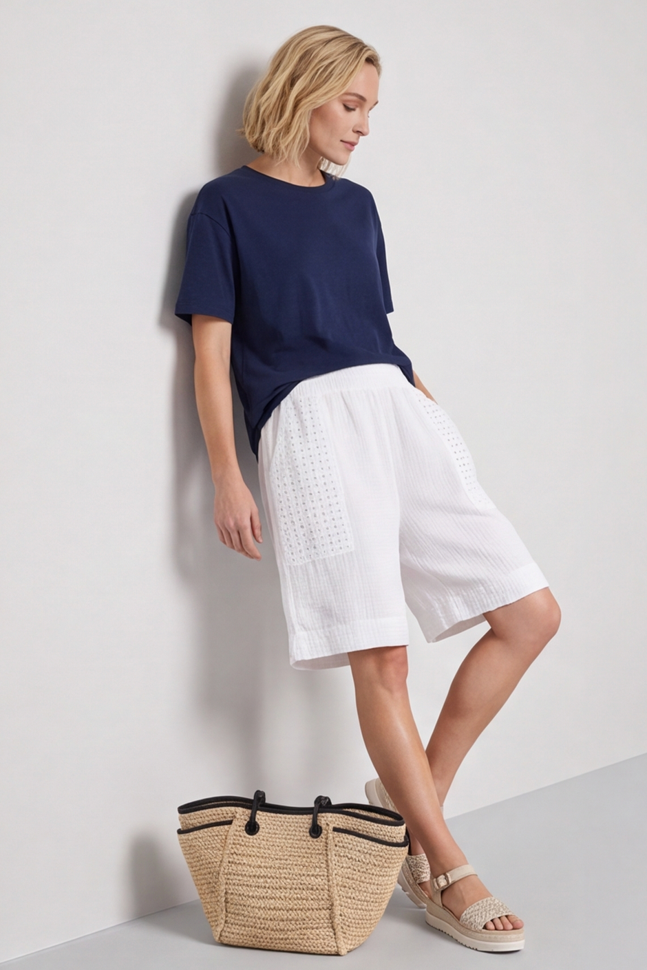 Alora Cotton Easy Shorts White