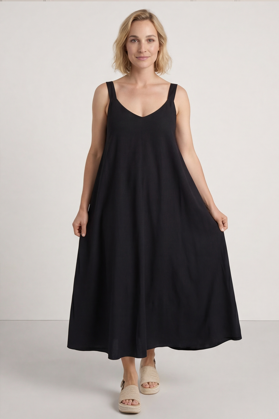 Tiffany Linen Dress Black