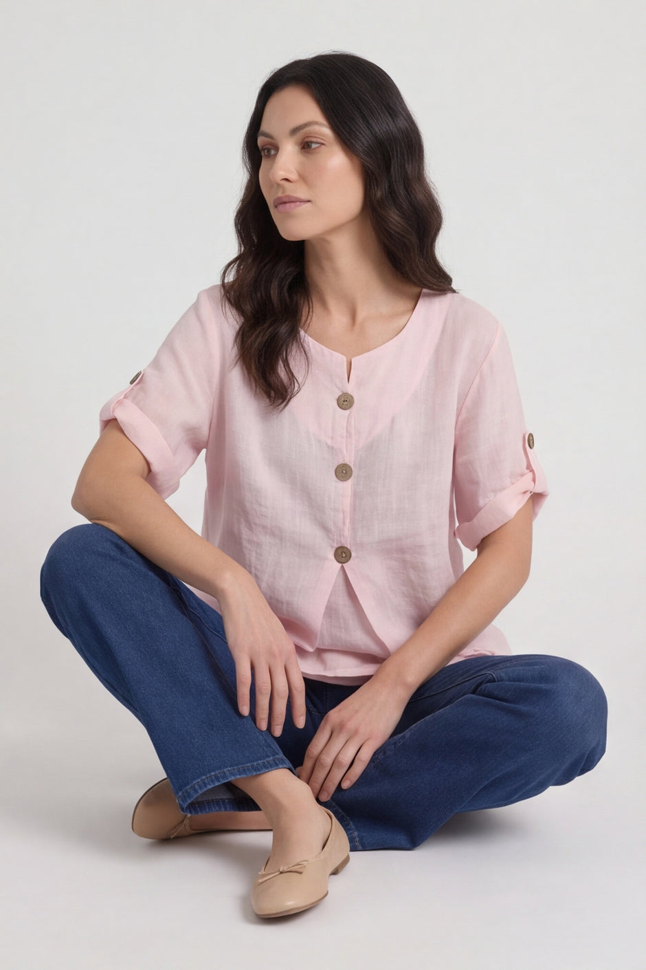 Amara Linen Box Top – image 1 of 6