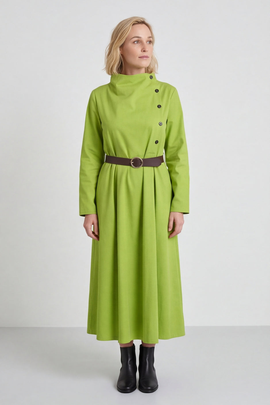 Eudora Belted Dress Green – image 1 of 6