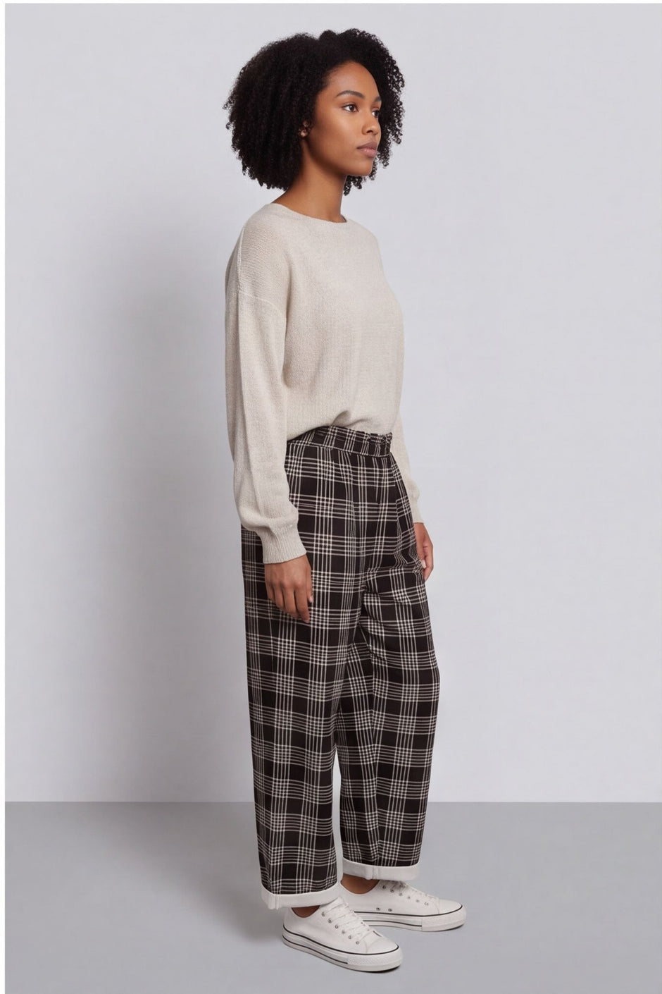 Kirri Check Trousers Black – image 1 of 5