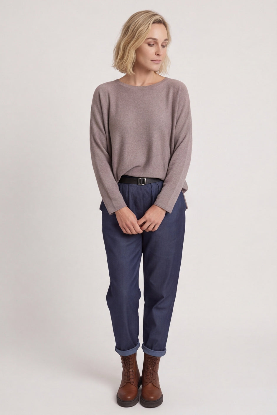 Philippa Belted Trousers Dark Denim – image 1 of 6