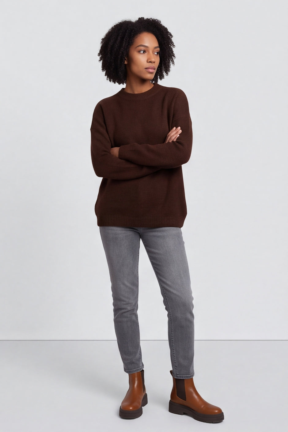 Elaine Knitted Jumper Cocoa – image 1 of 6