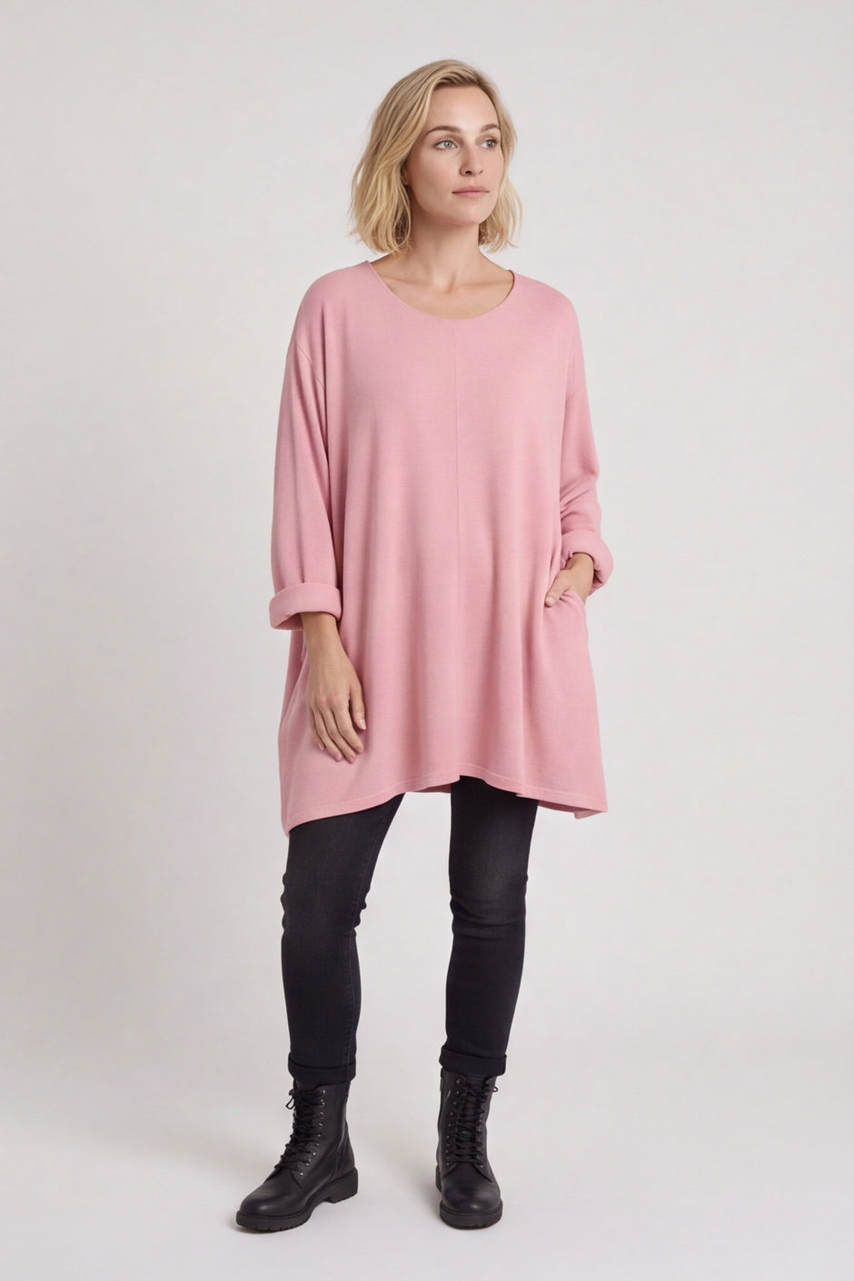 Beverley Oversize Knitted Top Pink – image 1 of 6