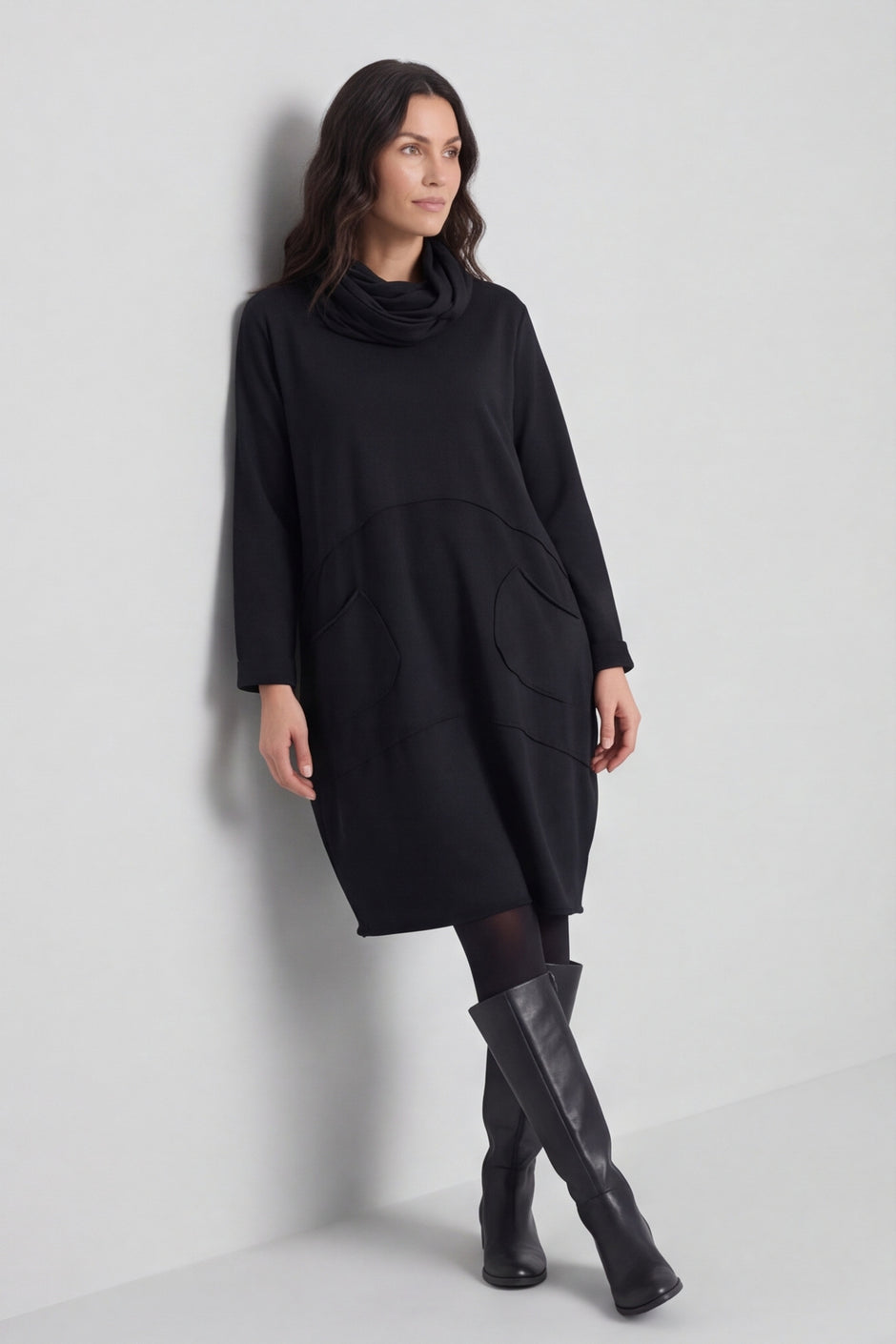 Rizo Snood Cotton Dress Black – image 1 of 6