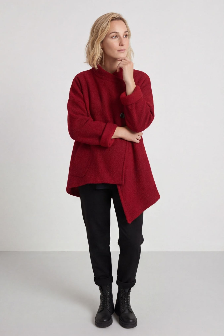 Shona Boucle Jacket Wine – image 1 of 5